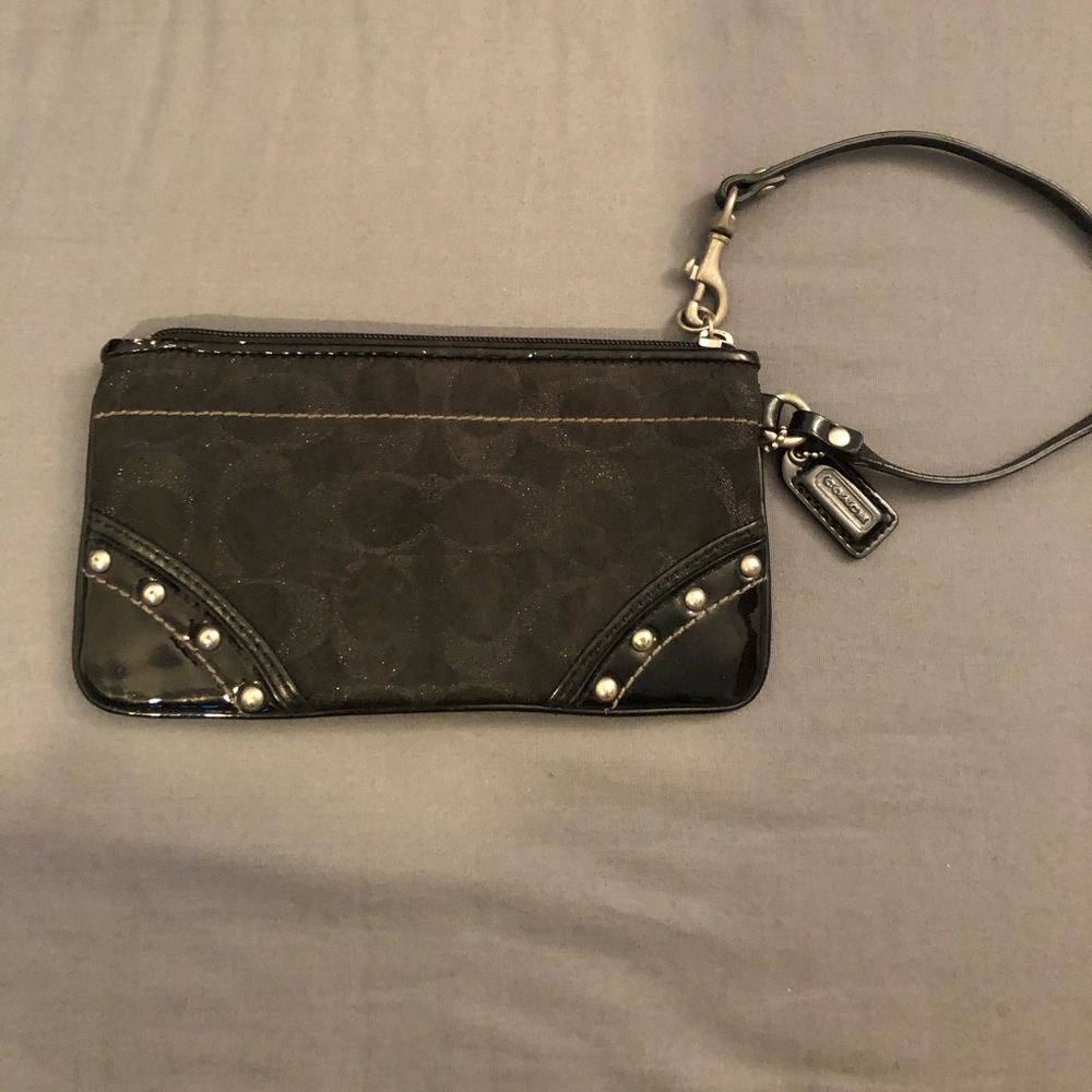 Black Coach Signature Wristlet